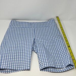 J. McLaughlin Light Blue Checkered Women's Shorts